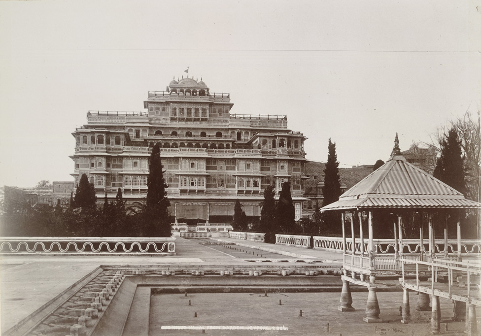 The Indur Mahal Chandra Mahal from the garden Jeypore